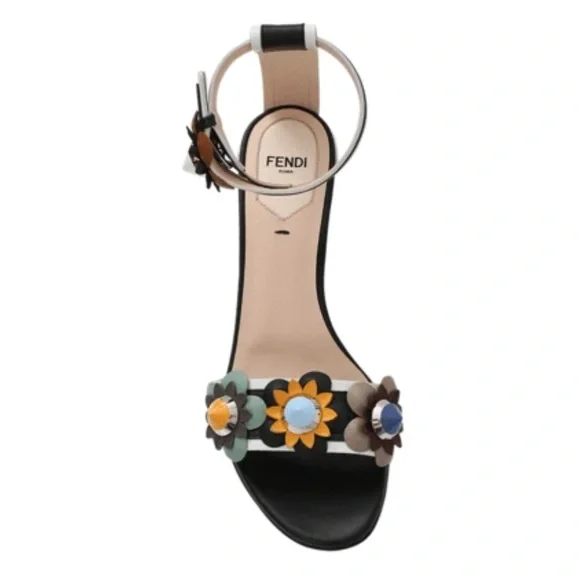 Gorgeous✨FENDI 🌼Flowerland 🌼Colorblock Leather Sandals - Picture 6 of 11